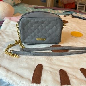 Iman Dusty Blue and Gold Bag